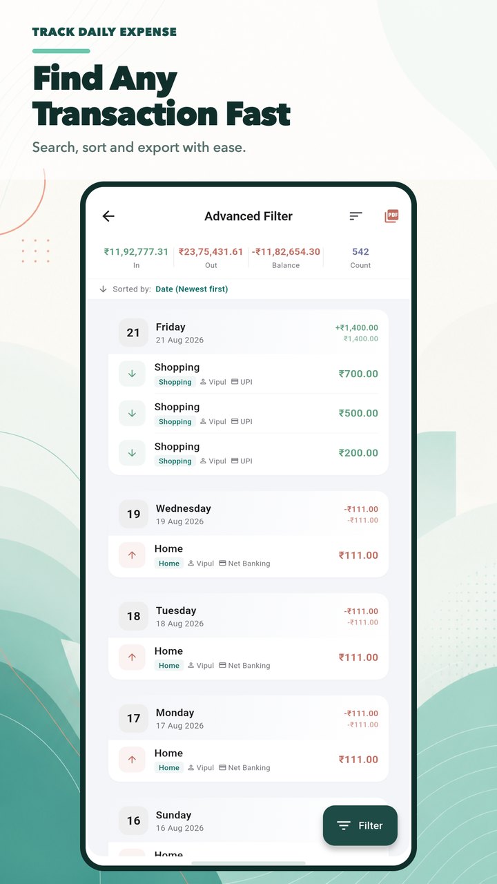 Find any transaction fast